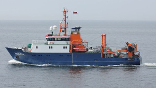 Fischereiforschungsschiff Solea auf See