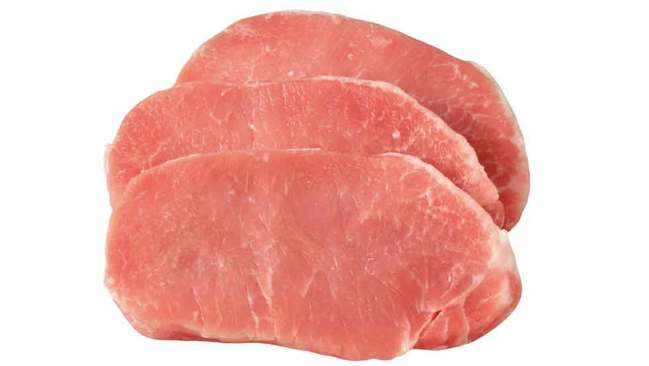 Drei Schweinefleisch-Steaks Drei Schweinefleisch-Steaks