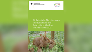 Titelbild der Broschüre (verweist auf: Rote Liste einheimischer Nutztierrassen 2023: Über 70 Prozent als gefährdet eingestuft)