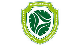 Logo des Modellvorhabens Integrierter Pflanzenschutz (refer to: Model Project "Demonstration Farms Integrated Plant Protection")